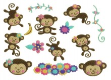 Stickserie Affenmädchen